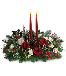 Christmas Wishes Centerpiece from Schultz Florists, flower delivery in Chicago